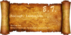Balogh Teobalda névjegykártya